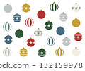 Flat and colorful Christmas ornament vector illustration set 132159978