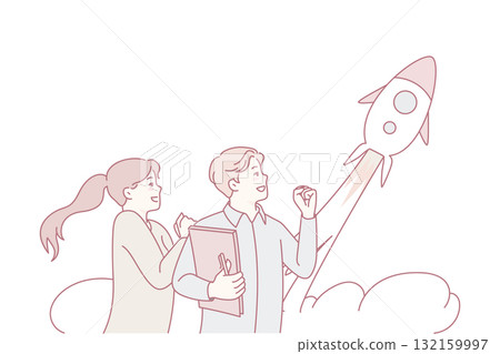 People excited about project startup launch 132159997