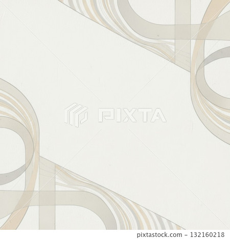 Beige Geometric Pattern with Curved Lines and Central White Space 132160218