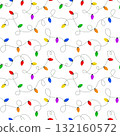 Colorful Christmas light bulb seamless pattern for festive holiday wrapping paper and winter decor 132160572