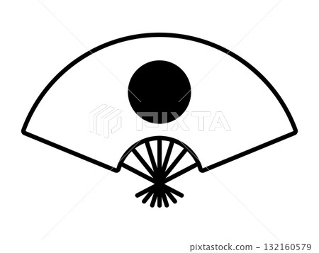 Hinomaru fan icon monochrome 132160579