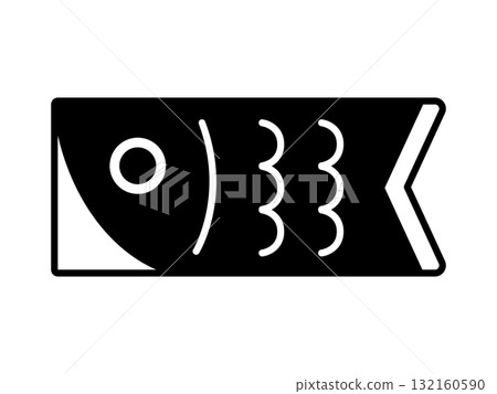 Monotone carp streamer icon 132160590