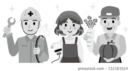 Labor Thanksgiving Day illustration in black and white 132161024