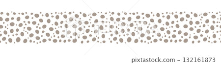Monochrome simple banner with chaotic gray circles in the form of pebbles 132161873