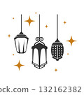 Vintage lantern icon design 132162382