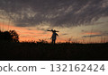 baby girl playing airplane pilot, kid dream flying, kid superhero, Child with toy airplane at sunset, Dreaming of flying, Kid playing outdoors in evening, Silhouette of a boy with plane, Imagining 132162424