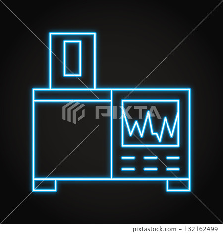 Gas chromatograph neon icon Gas chromatograph neon icon 132162499