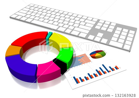 3D business chart illustration, white background 3D business chart illustration, white background 132163928