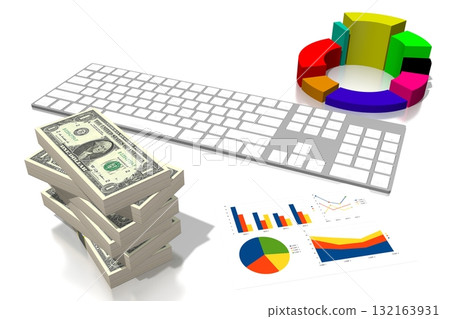 3D business chart illustration, white background 3D business chart illustration, white background 132163931