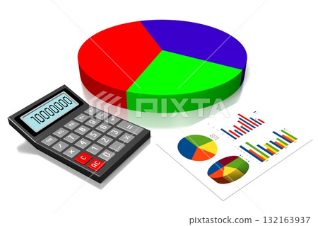 3D business chart illustration, white background 3D business chart illustration, white background 132163937