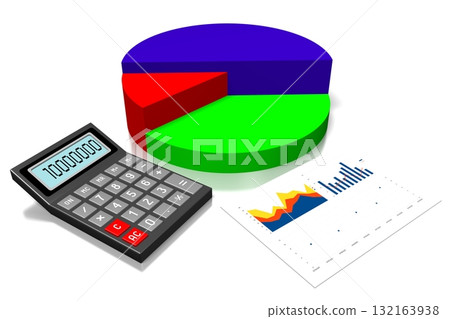 3D business chart illustration, white background 3D business chart illustration, white background 132163938
