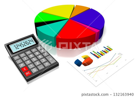 3D business chart illustration, white background 3D business chart illustration, white background 132163940