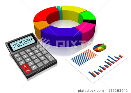 3D business chart illustration, white background 3D business chart illustration, white background 132163941