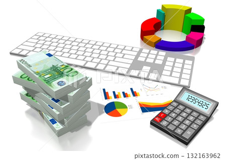 3D business chart illustration, white background 3D business chart illustration, white background 132163962