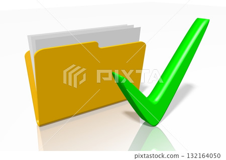 Folder with documents and check mark 132164050