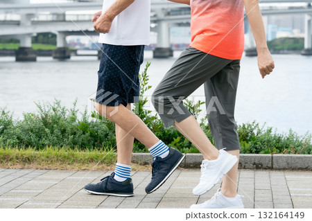 Senior couple feet Senior couple feet 132164149