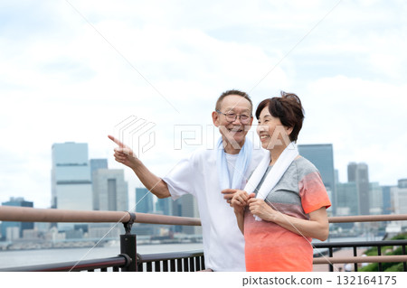 Senior couple portrait 132164175