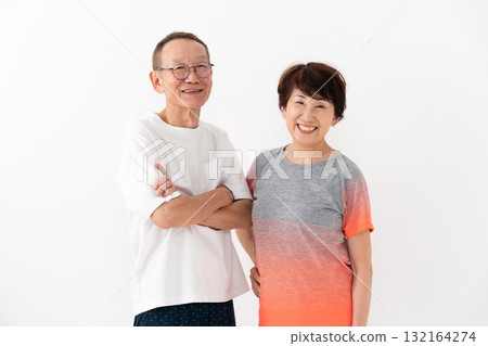 老年夫妻健身 132164274