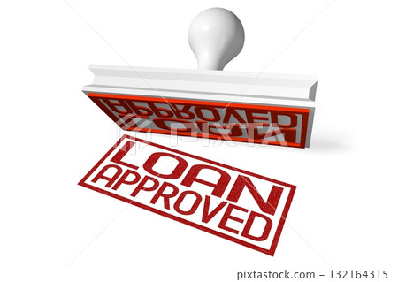 3D rubber stamp - loan approved 3D rubber stamp - loan approved 132164315