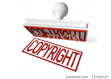 3D rubber stamp - copyright 3D rubber stamp - copyright 132164327