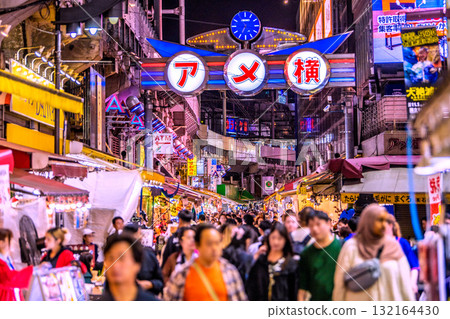 Tokyo cityscape in October. Inbound tourism continues... View of Ameyoko and other areas bustling with foreign tourists. Tokyo cityscape in October. Inbound tourism continues... View of Ameyoko and other areas bustling with foreign tourists. 132164430