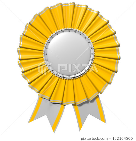 Orange round badge with ribbon - award concept 132164500