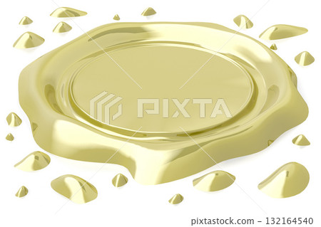Golden wax seal isolated on white background Golden wax seal isolated on white background 132164540