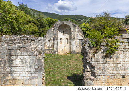 Romanesque church ruins in Campello sul Clitunno, Umbria Romanesque church ruins in Campello sul Clitunno, Umbria 132164744