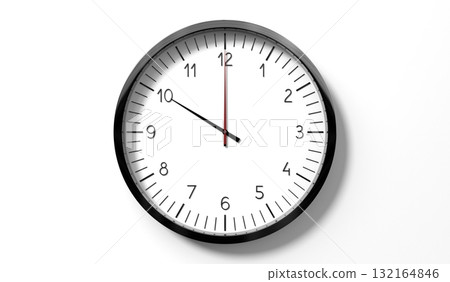 Time at 10 o clock - classic analog clock on white background - 3D illustration Time at 10 o clock - classic analog clock on white background - 3D illustration 132164846