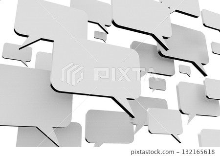 Many speech bubbles isolated on white background - communication concept 132165618