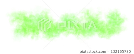 Green mist wave with smoky texture on transparent background blending in natural flowing abstract horizontal composition 132165780