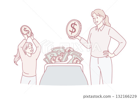 Wealth savings and budget concept. 132166229