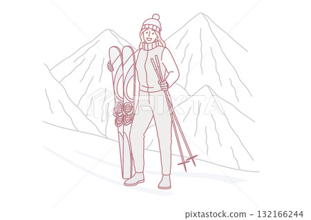 Active winter lifestyle and leisure concept 132166244