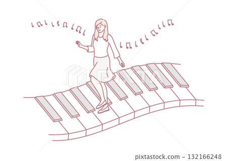 Music and playing piano concept 132166248