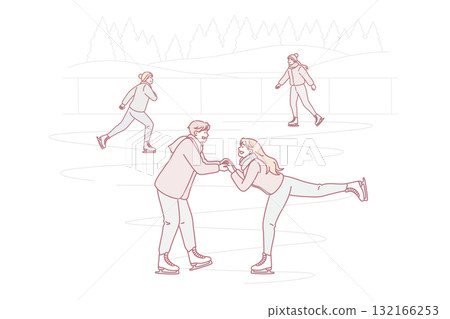 Active leisure in winter concept. Active leisure in winter concept. 132166253