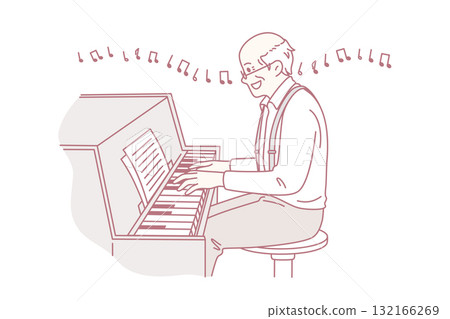 Mature people as musicians concept. Mature people as musicians concept. 132166269