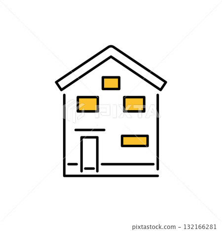 黃色強調細線房子圖示 03 132166281