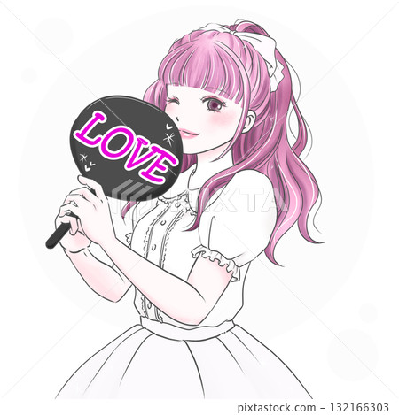 A woman in white holding a fan and enjoying her favorite activities A woman in white holding a fan and enjoying her favorite activities 132166303