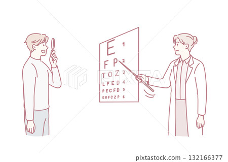 Eyesight check and healthcare concept. 132166377