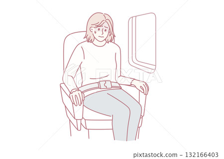 Aerophobia and being afraid of flights concept. Aerophobia and being afraid of flights concept. 132166403