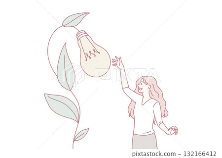 Motivated woman develop creative business idea Motivated woman develop creative business idea 132166412