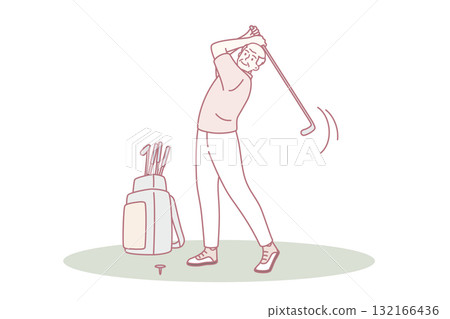 Active leisure and golf concept. Active leisure and golf concept. 132166436