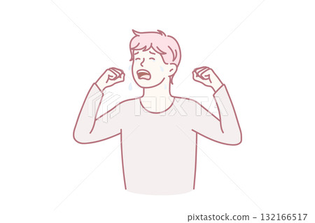 Upset teen boy child cry need attention Upset teen boy child cry need attention 132166517