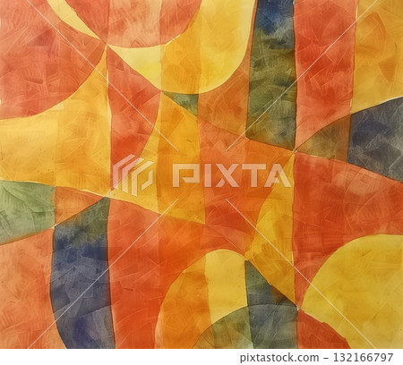 Abstract watercolor art with geometric shapes Abstract watercolor art with geometric shapes 132166797