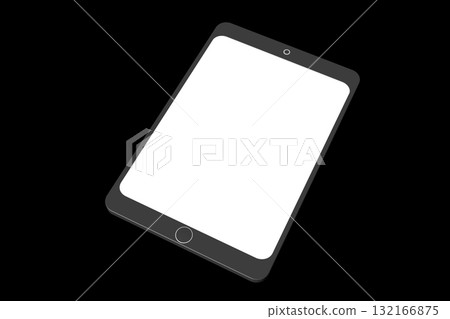 Tablet with empty screen isolated on black background - 3D illustration Tablet with empty screen isolated on black background - 3D illustration 132166875