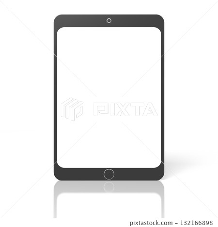 Tablet with empty screen isolated on white background - 3D illustration 132166898