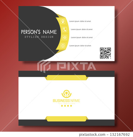 A business card. Double-sided business corporate card design. Individual corporate identity template 132167692