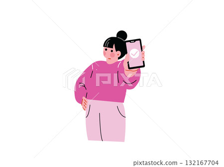 操作智能手機的女人 132167704