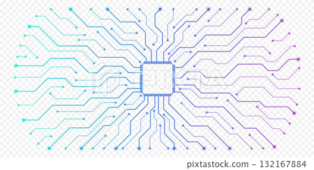Motherboard technology circuit board background texture design. Creative idea AI banner concept for internet technology. Digital motherboard concept for poster, cover, banner, header, web template 132167884