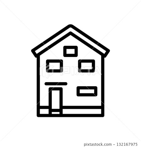 Simple line house monochrome icon 03 Simple line house monochrome icon 03 132167975
